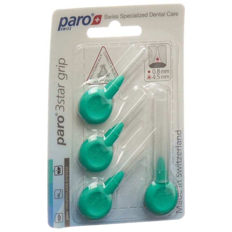 PARO 3STAR-GRIP 4.5mm medium grün zylin 4 Stk