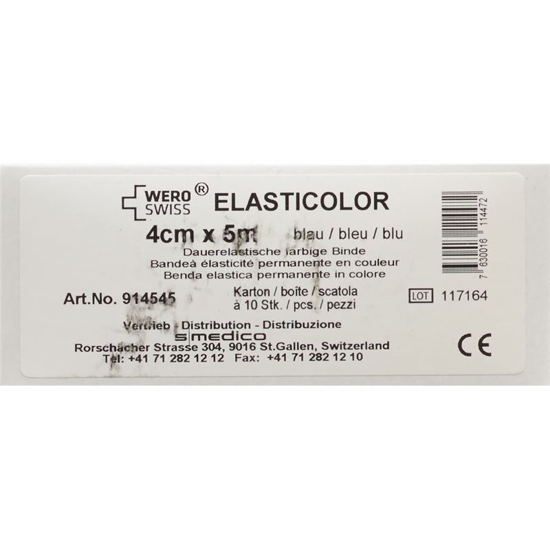 WERO SWISS Elasticolor El Bind 5mx4cm blau 10 Stk