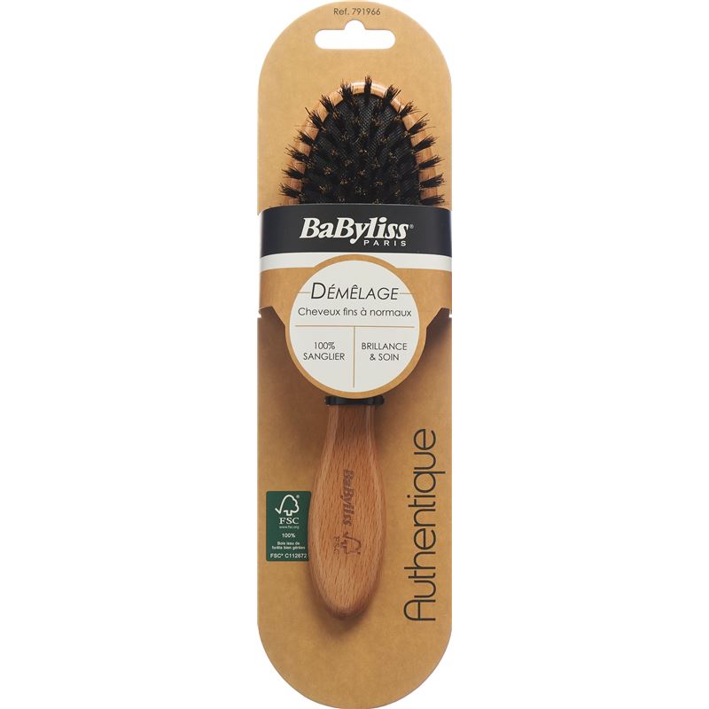 BABYLISS Pneumatische Holzbürste 100% Wildschwein