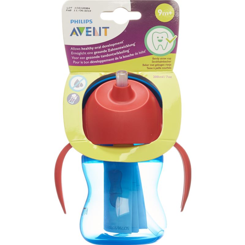 AVENT PHILIPS Strohhalm-Becher 200ml Boy blau