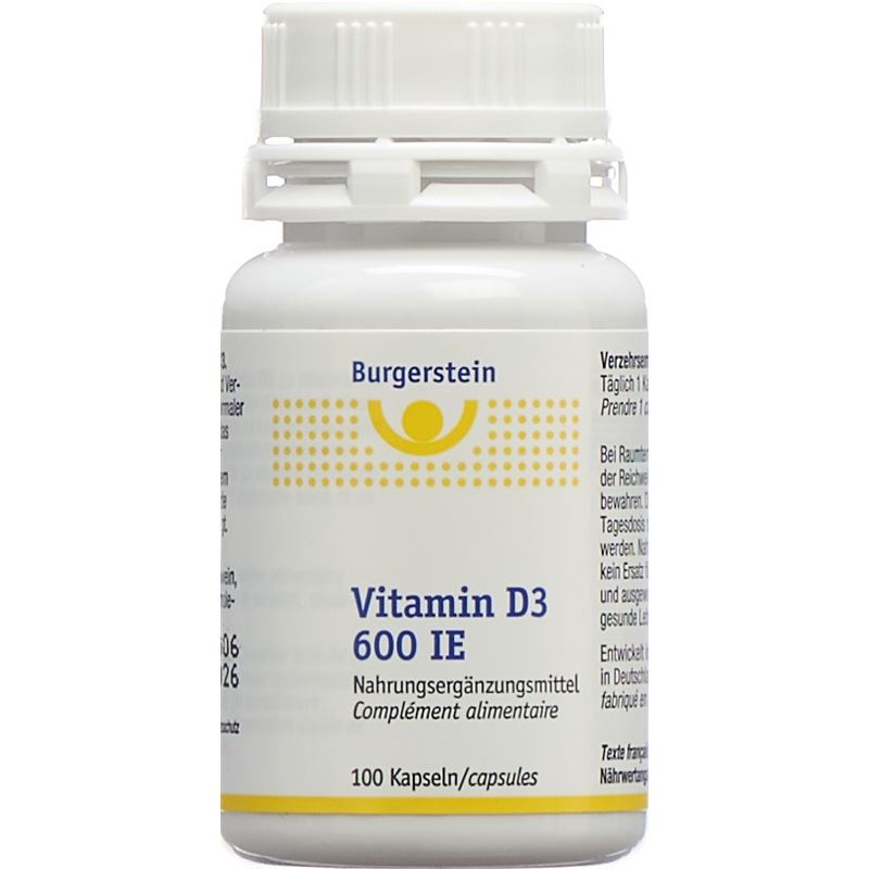 BURGERSTEIN Vitamin D3 Kaps 600 IE 100 Stk