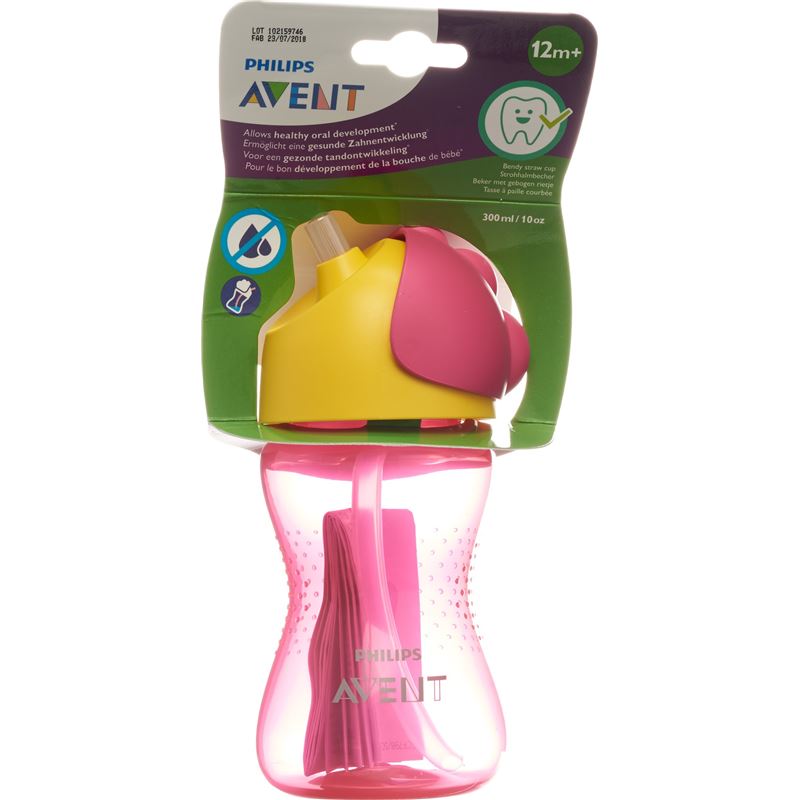 AVENT PHILIPS Strohhalm-Becher 300ml Girl rosa