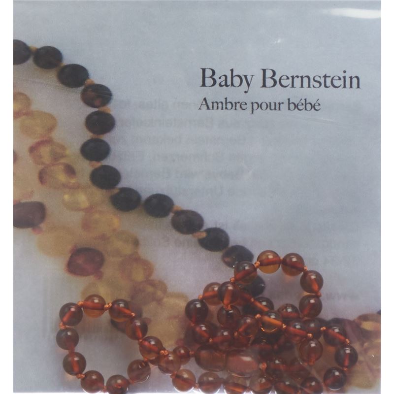 SELENAS Baby Bernsteinkette Kugeln cognac abgerun