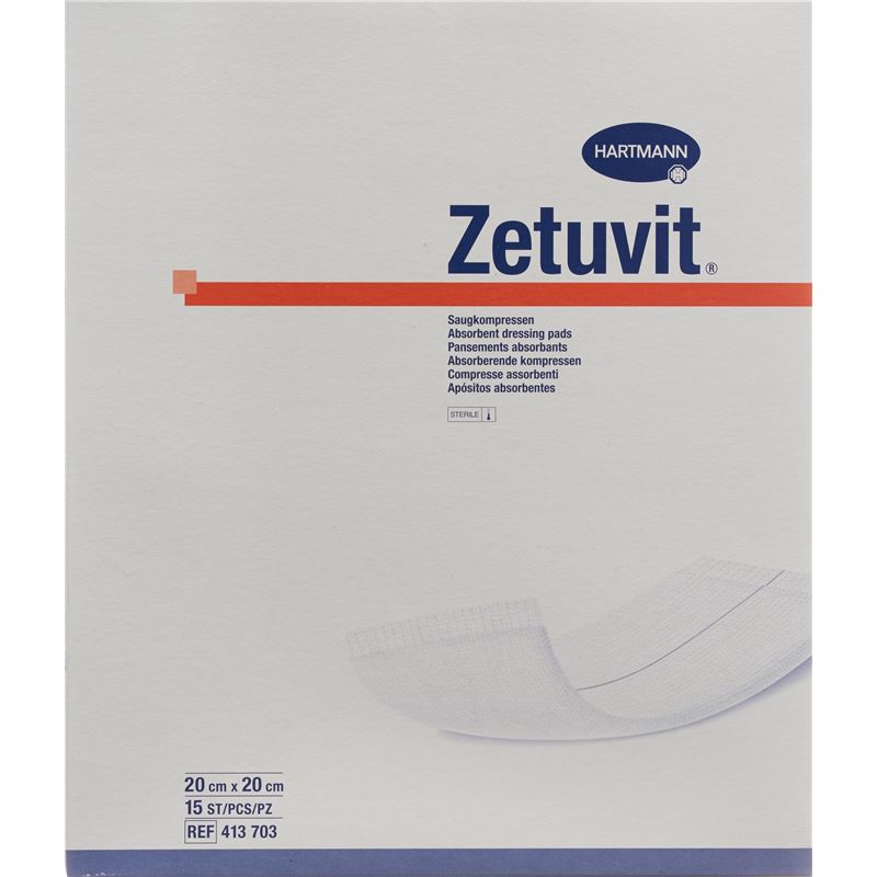 ZETUVIT Absorptionsverband 20x20cm steril 15 Stk