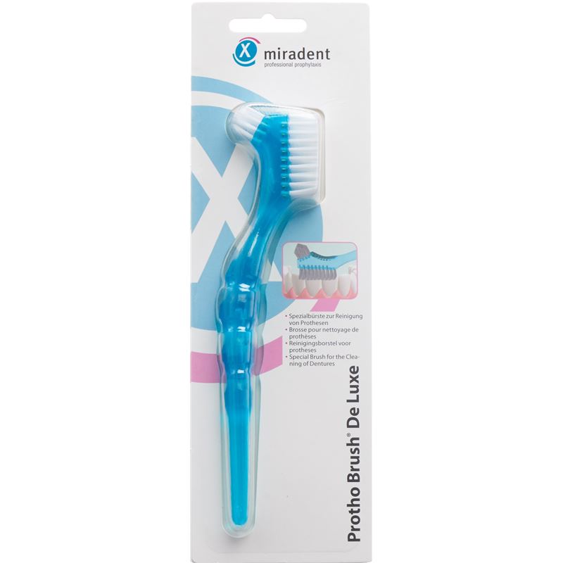 MIRADENT Protho Brush De Luxe Prothesenzahnbü blau
