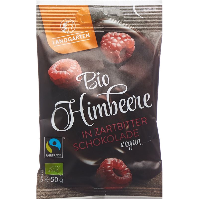 LANDGARTEN Himbeere Zartbitterscho Bio Fairtr 50 g