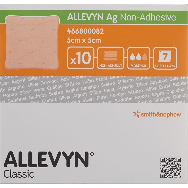 ALLEVYN AG NON-ADH Wundkompr 5x5cm 10 Stk