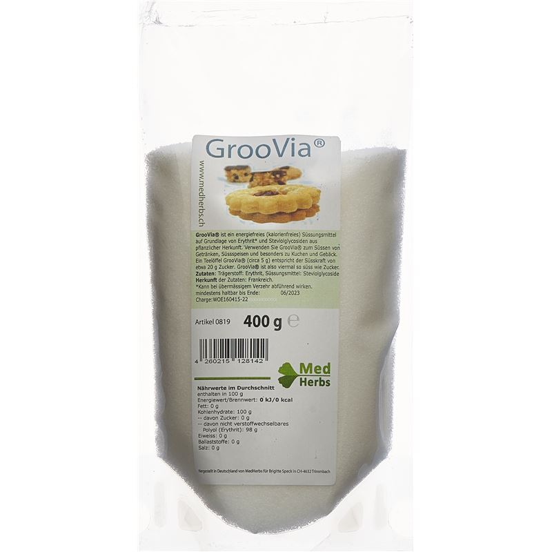 GROOVIA Stevia Plv Btl 400 g