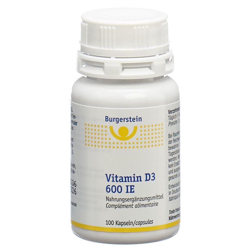 BURGERSTEIN Vitamin D3 Kaps 600 IE 100 Stk