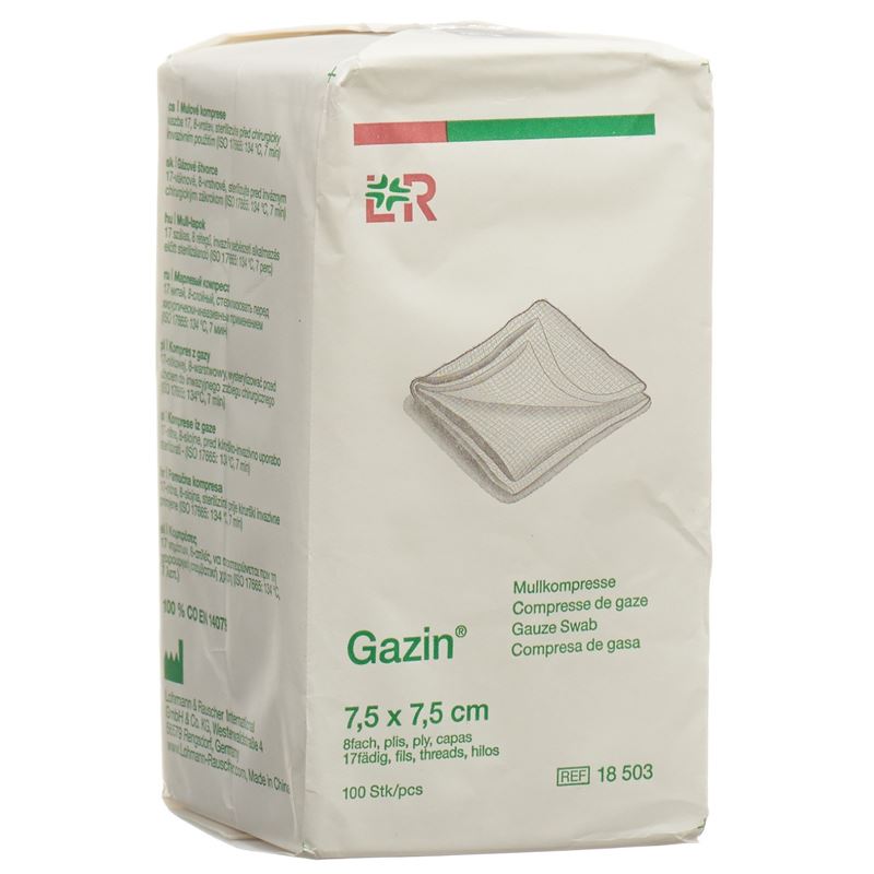 GAZIN Mullkompressen 7.5x7.5cm 8f unst 100 Stk