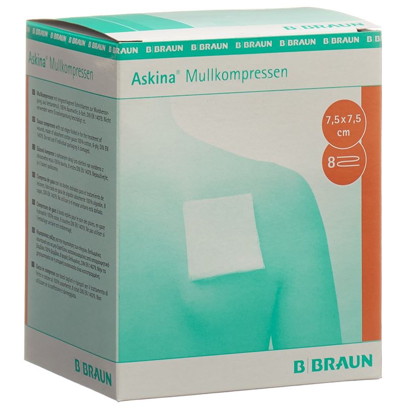 ASKINA Mullkompresse 7.5cmx7.5cm ster 25 x 2 Stk
