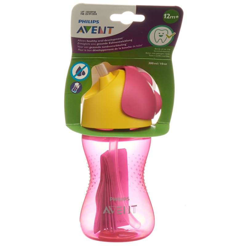 AVENT PHILIPS Strohhalm-Becher 300ml Girl rosa