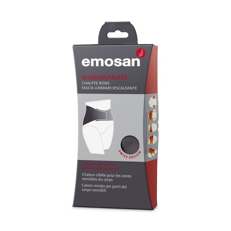 EMOSAN Ultra Nierenwärmer Velcro XL grau Swisstag
