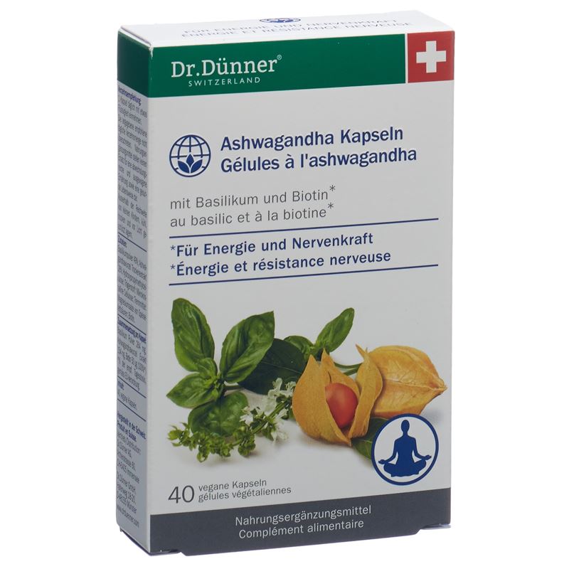DÜNNER Ashwagandha Energie+Nerven Kaps 40 Stk