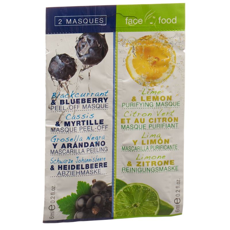 FACE FOOD Gesichtsmaske Heidelbeer Zitron 2 x 6 ml