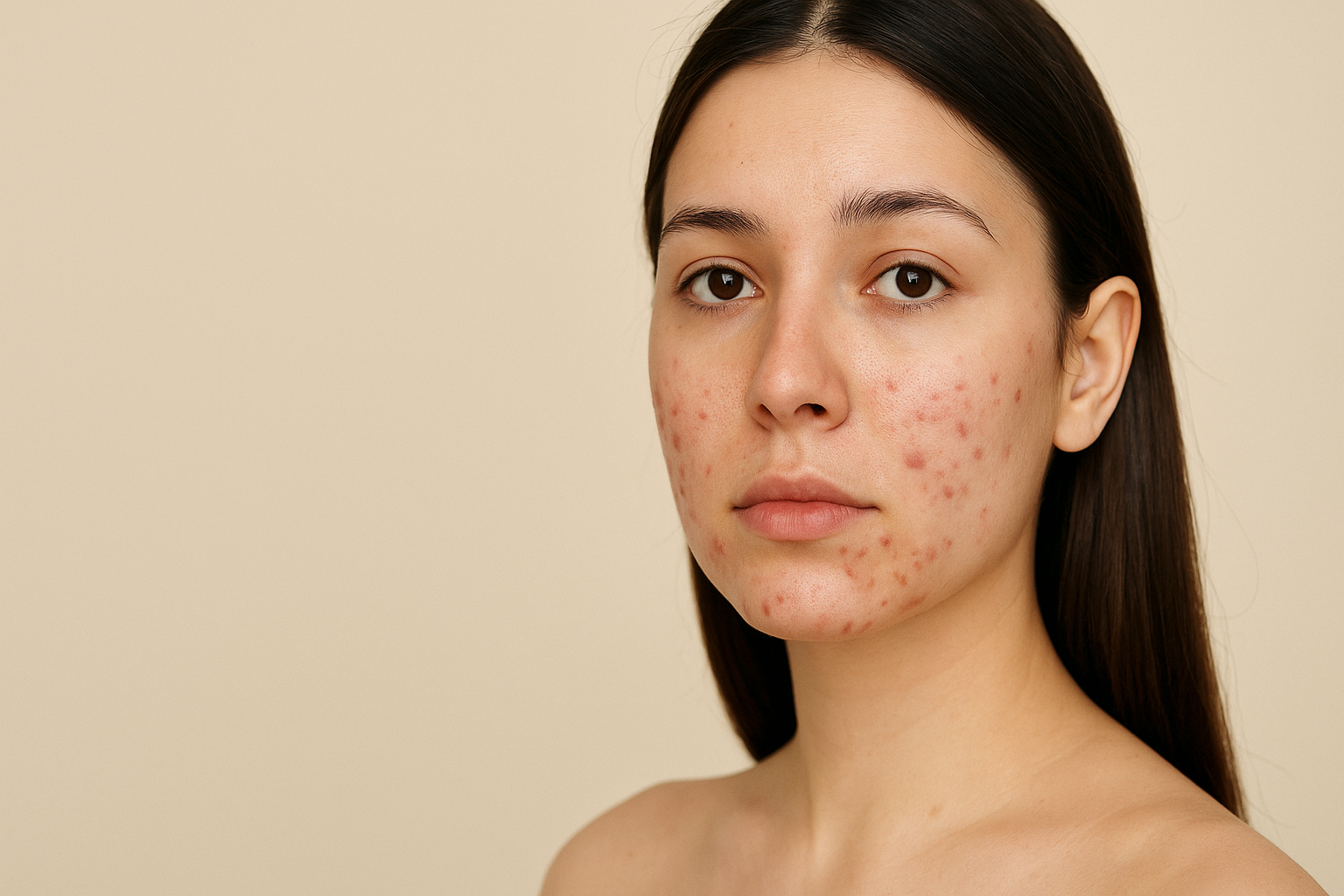 Frau mit Akne