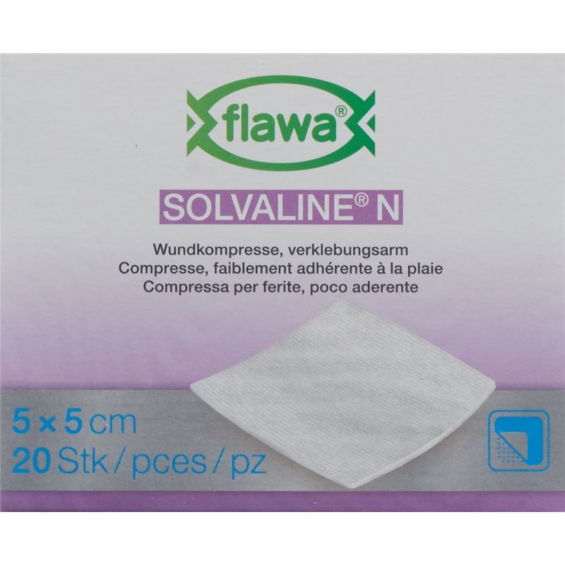 FLAWA Solvaline N Kompressen 5x5cm steril 20 Stk