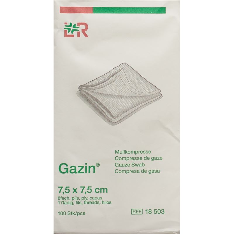 GAZIN Mullkompressen 7.5x7.5cm 8f unst 100 Stk