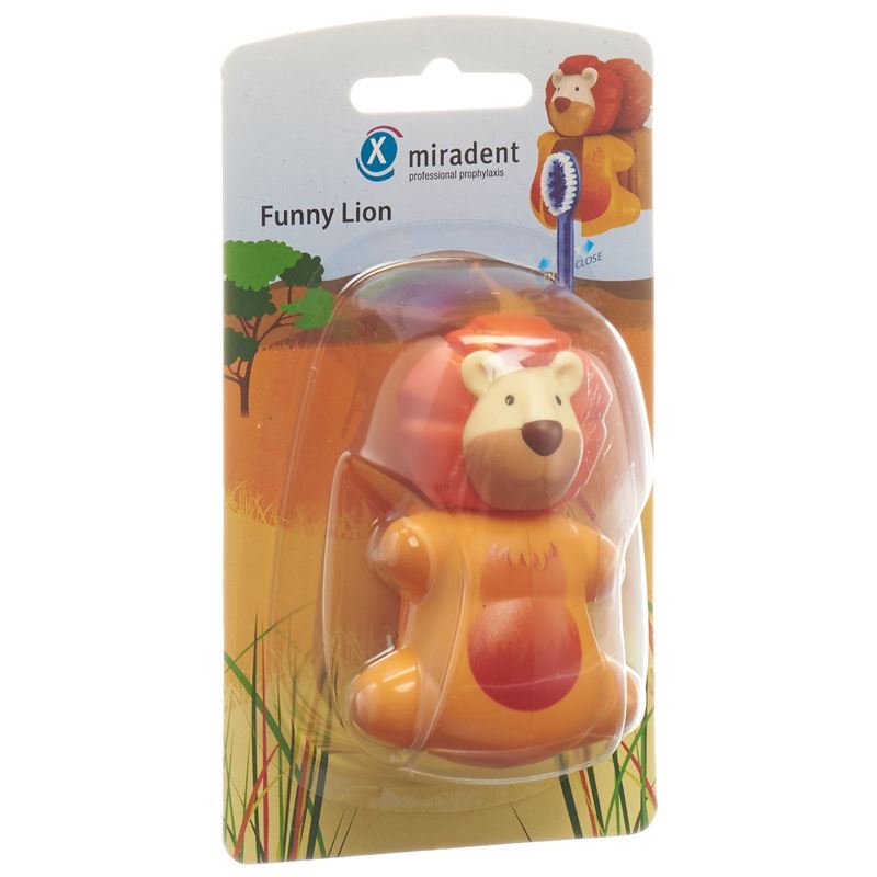 MIRADENT Funny Snapper Zahnbürstenhalter Löwe