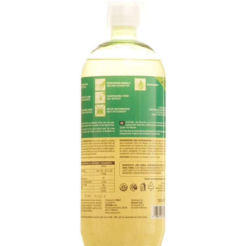 ZUCCARI Aloe Vera Saft rein 1 lt