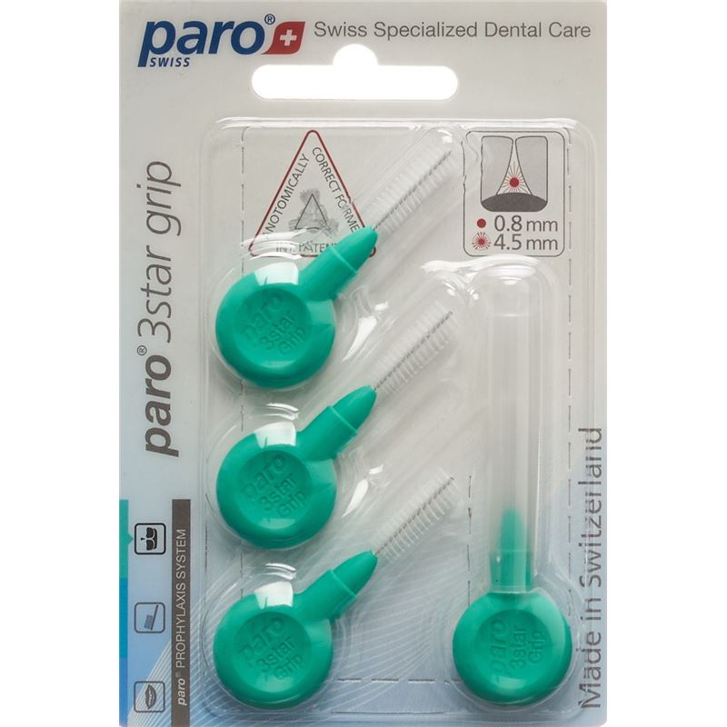PARO 3STAR-GRIP 4.5mm medium grün zylin 4 Stk