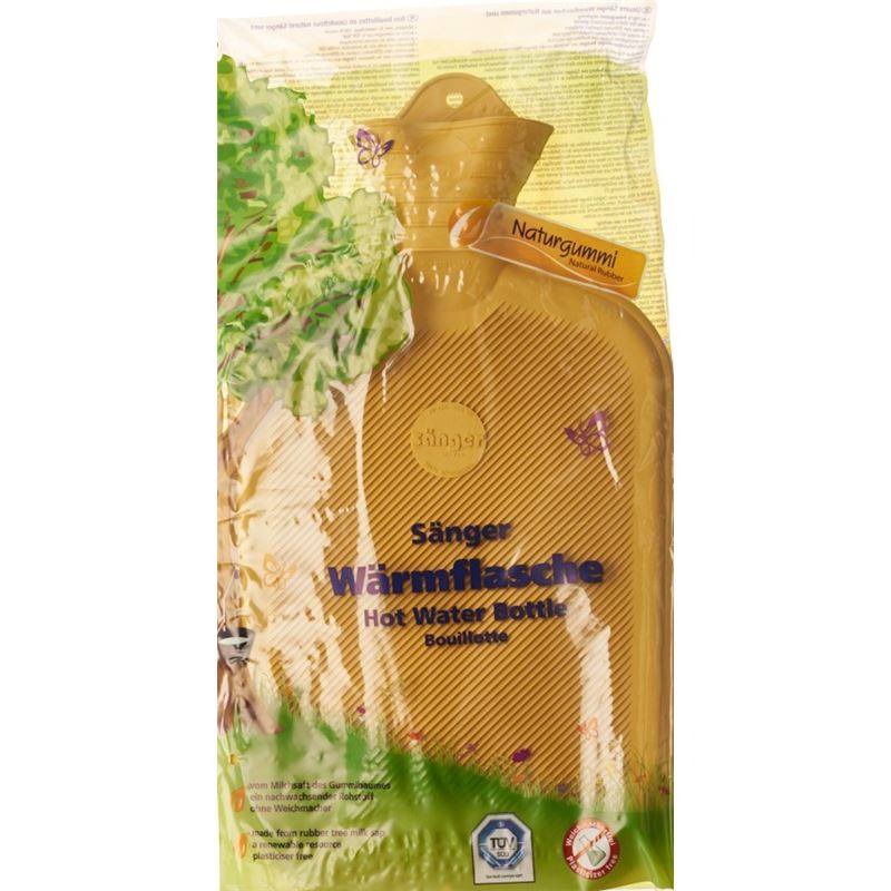 SÄNGER Wärmflasche Naturkau Lamel 2l 1seitig gelb