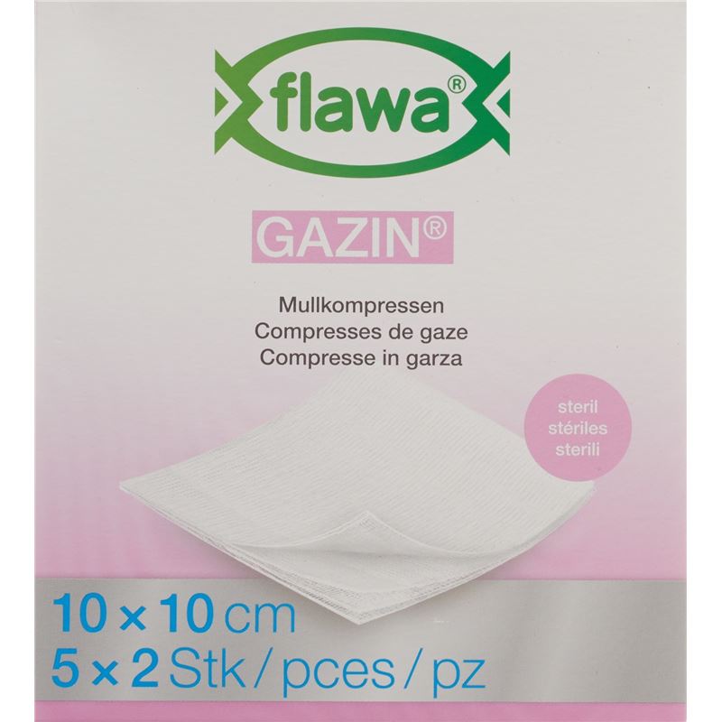 FLAWA Gazin Mullkompres 10x10cm steril 5 x 2 Stk