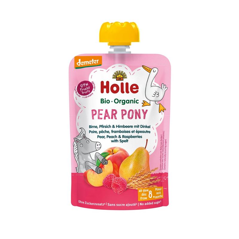 HOLLE Pear Pony Pouchy Birne Pfirs Himb Dink 100 g