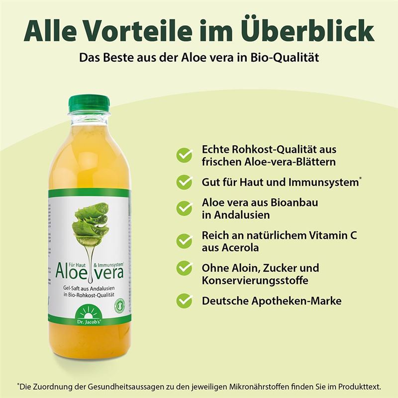 DR. JACOB'S Aloe vera Gel-Saft Bio Petfl 1 lt