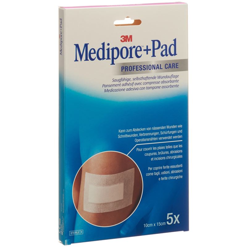 3M MEDIPORE+PAD 10x15cm Wundkissen 5x10.5cm 5 Stk