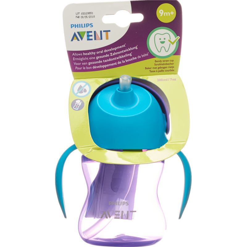 AVENT PHILIPS Strohhalm-Becher 200ml Girl lila
