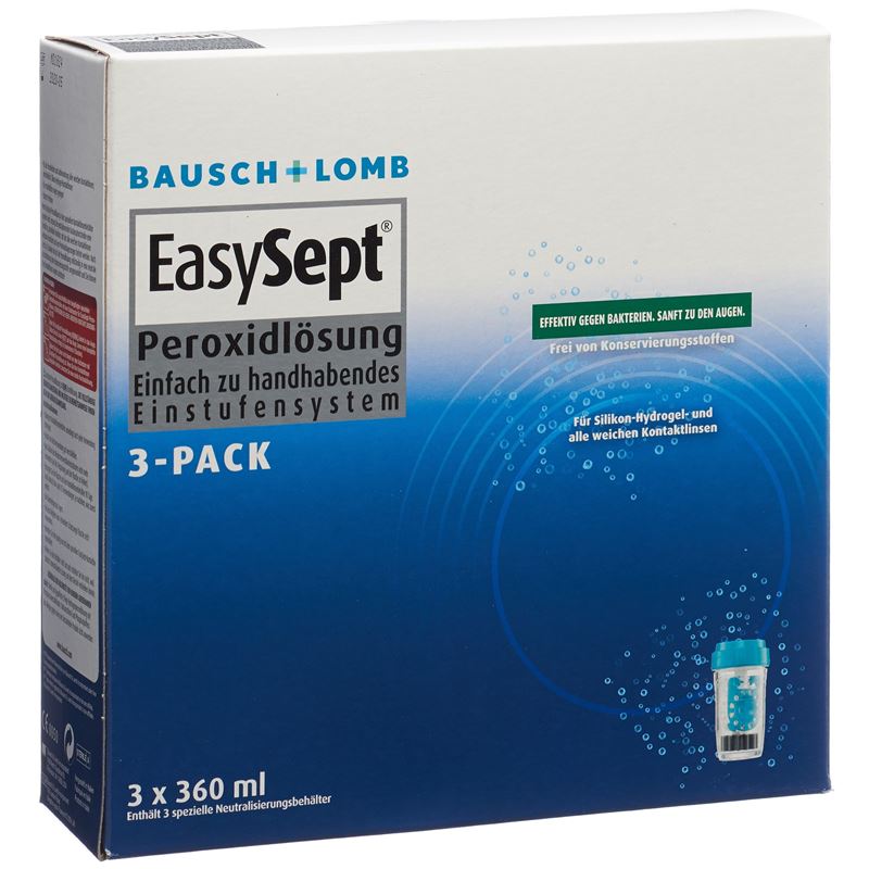 BAUSCH LOMB EasySept Peroxide 3 Pack 3 x 360 ml