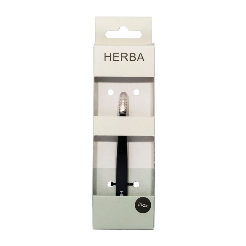 HERBA Pinzette schräg Inox schwarz mit Herba-Logo