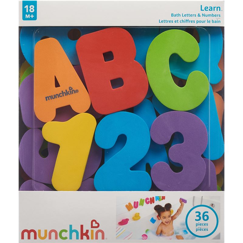 MUNCHKIN Bade Buchstaben & Zahlen 36 Stk