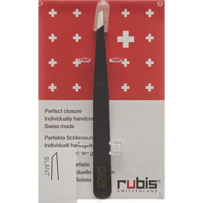 RUBIS Pinzette schräg schwarz Inox