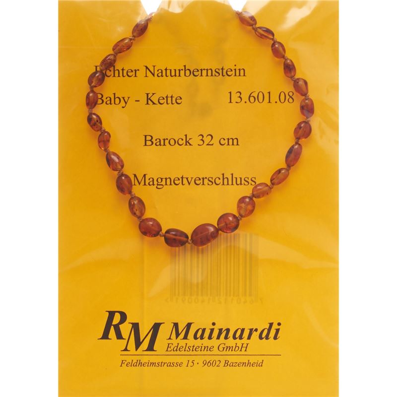 MAINARDI Natur Bernstein 32cm Barock Magnetverschl