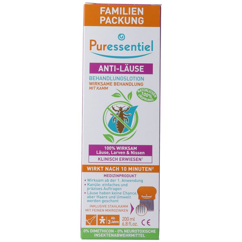 PURESSENTIEL Anti-Läuse Lotion mit Kamm 200 ml