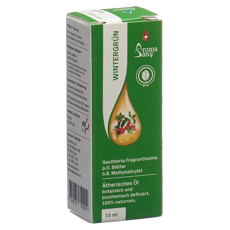 AROMASAN Wintergrün Äth/Öl in Schachtel Bio 15 ml