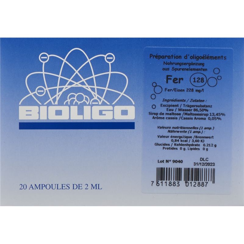 BIOLIGO Fer Lös 20 Amp 2 ml