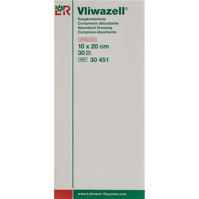 VLIWAZELL Saugkompresse 10x20cm steril 30 Stk