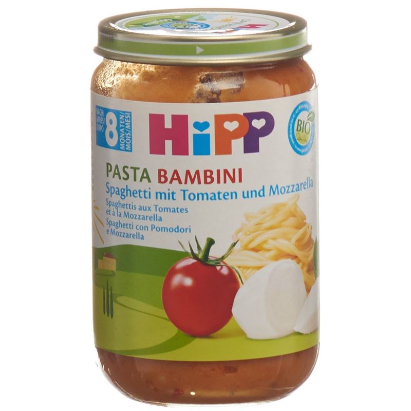 HIPP Pasta Bambini Spaghetti Tomat Mozzar 8M 220 g