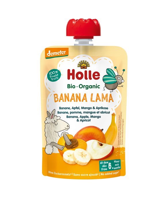 HOLLE Banan Lama Pouchy Bana Apf Mango Apri 100 g