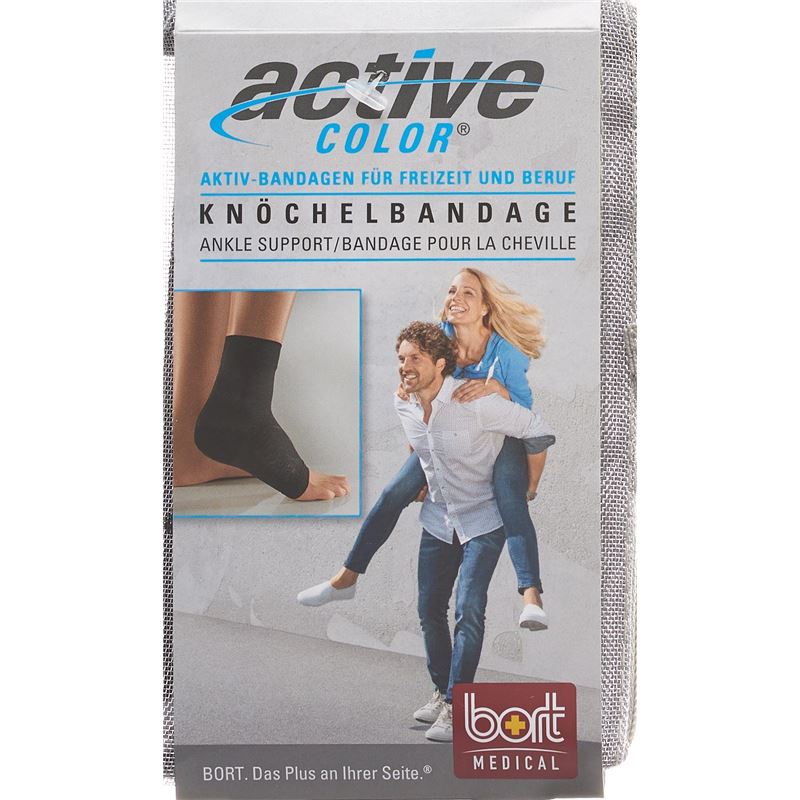 BORT ActiveColor Knöchelbandage XL +25cm schwarz