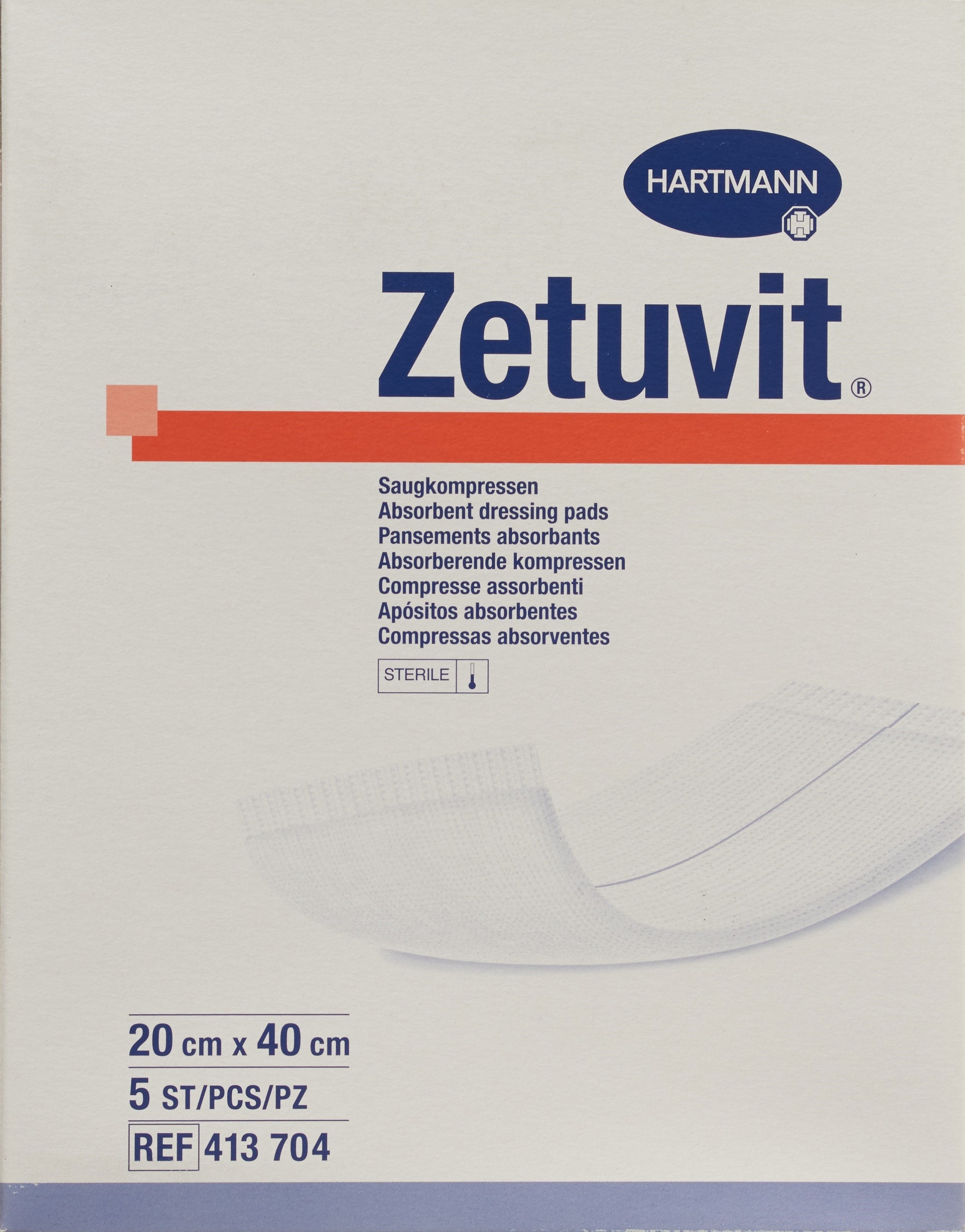 ZETUVIT Absorptionsverband 20x40cm steril 5 Stk