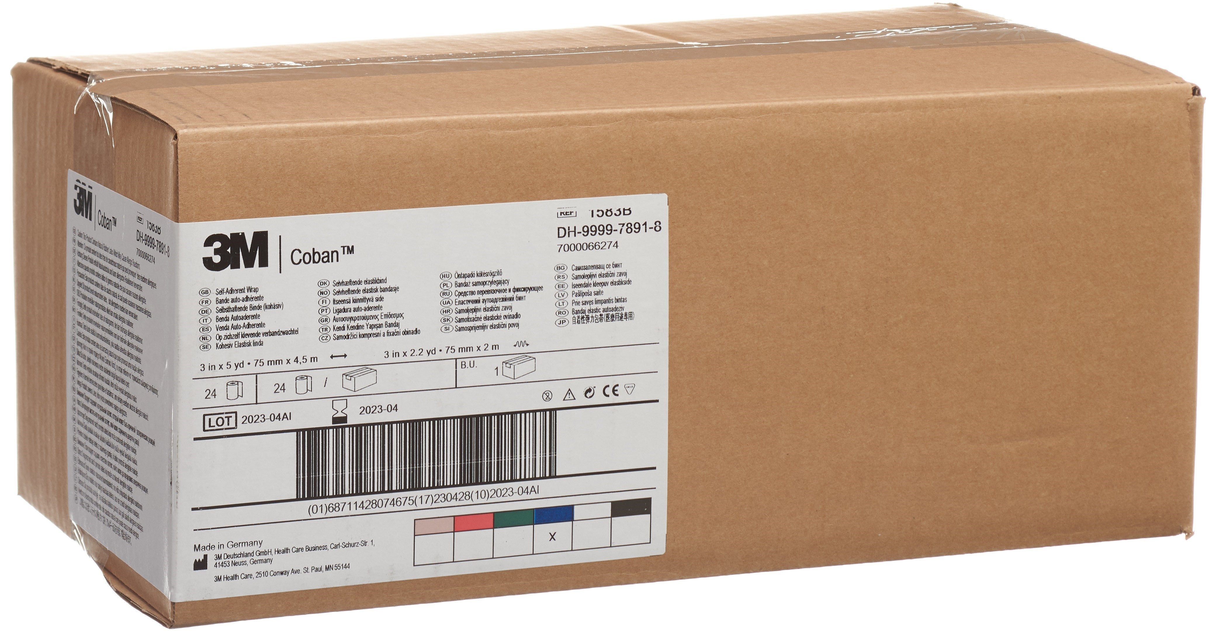 3M COBAN Elast Binde 7.6cmx4.57m blau 24 Stk
