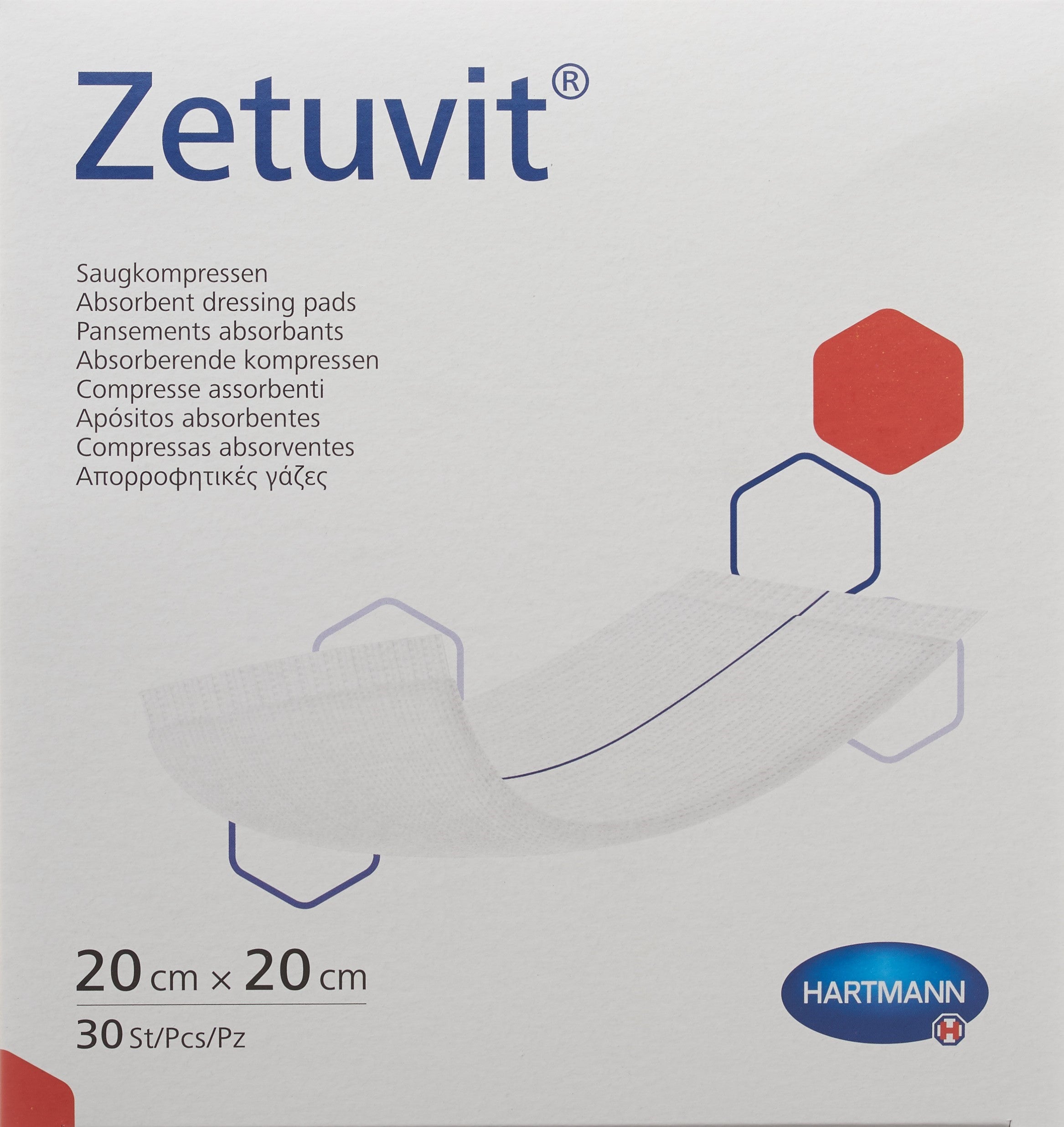 ZETUVIT Absorptionsverband 20x20cm 30 Stk