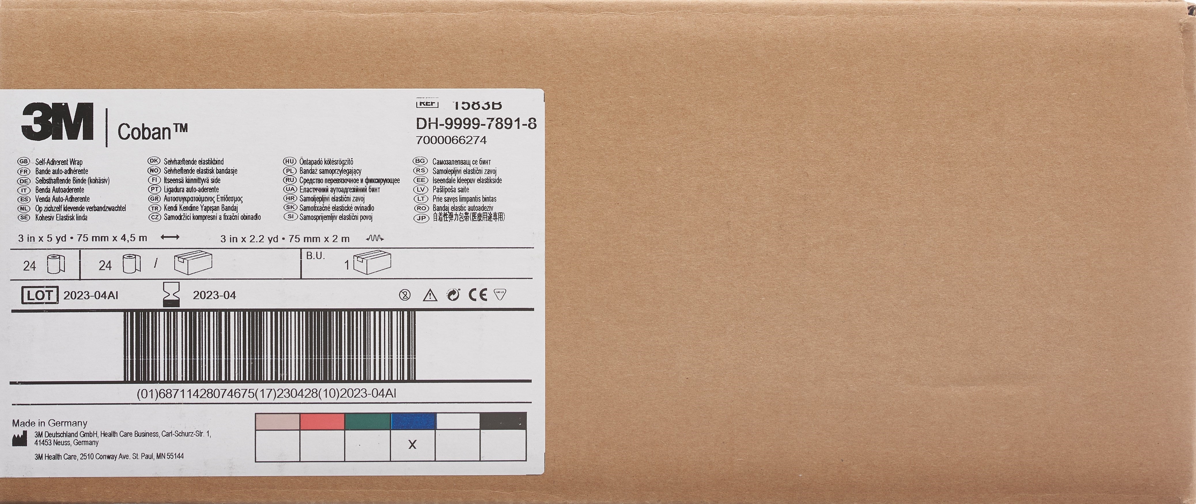 3M COBAN Elast Binde 7.6cmx4.57m blau 24 Stk