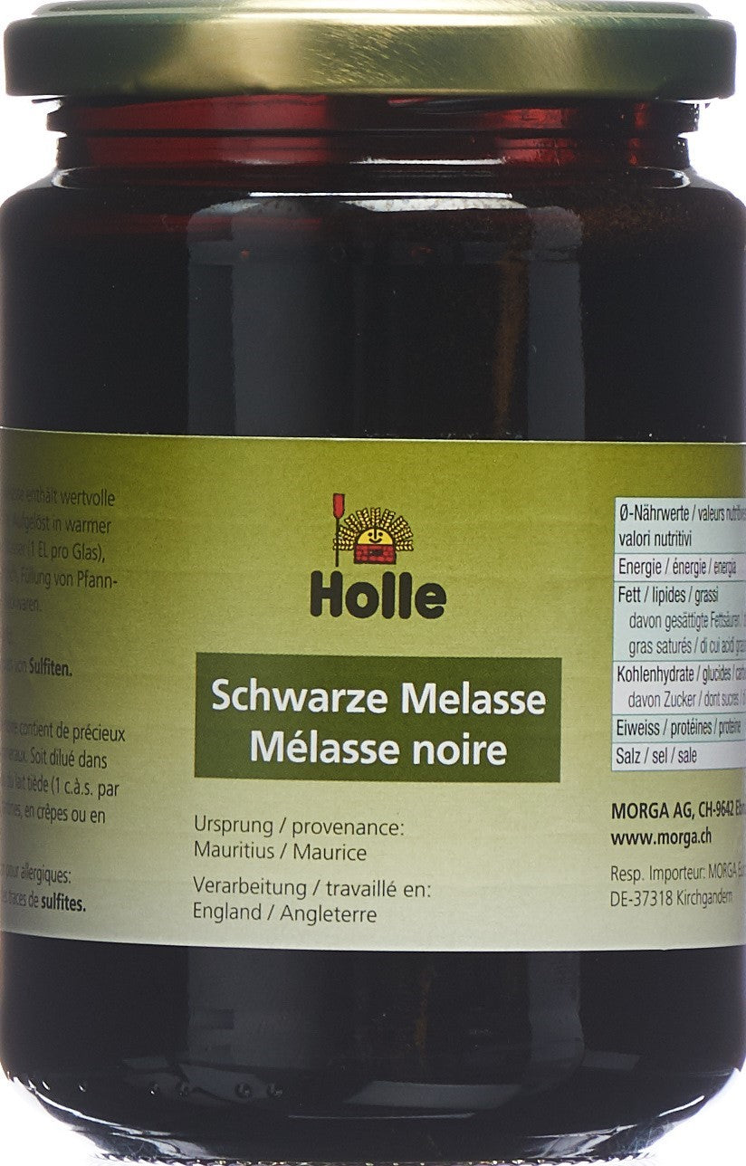MORGA Schwarze Melasse flüssig Glas 450 g