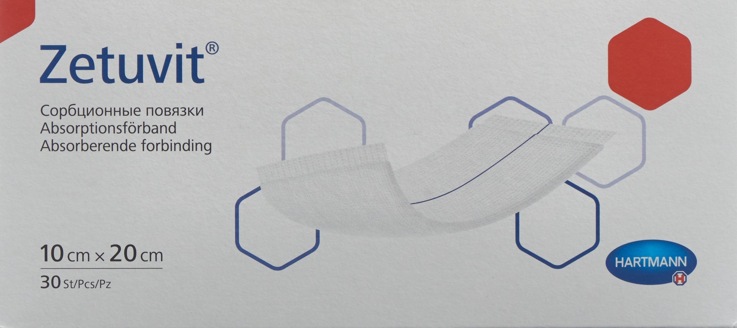 ZETUVIT Absorptionsverband 10x20cm 30 Stk