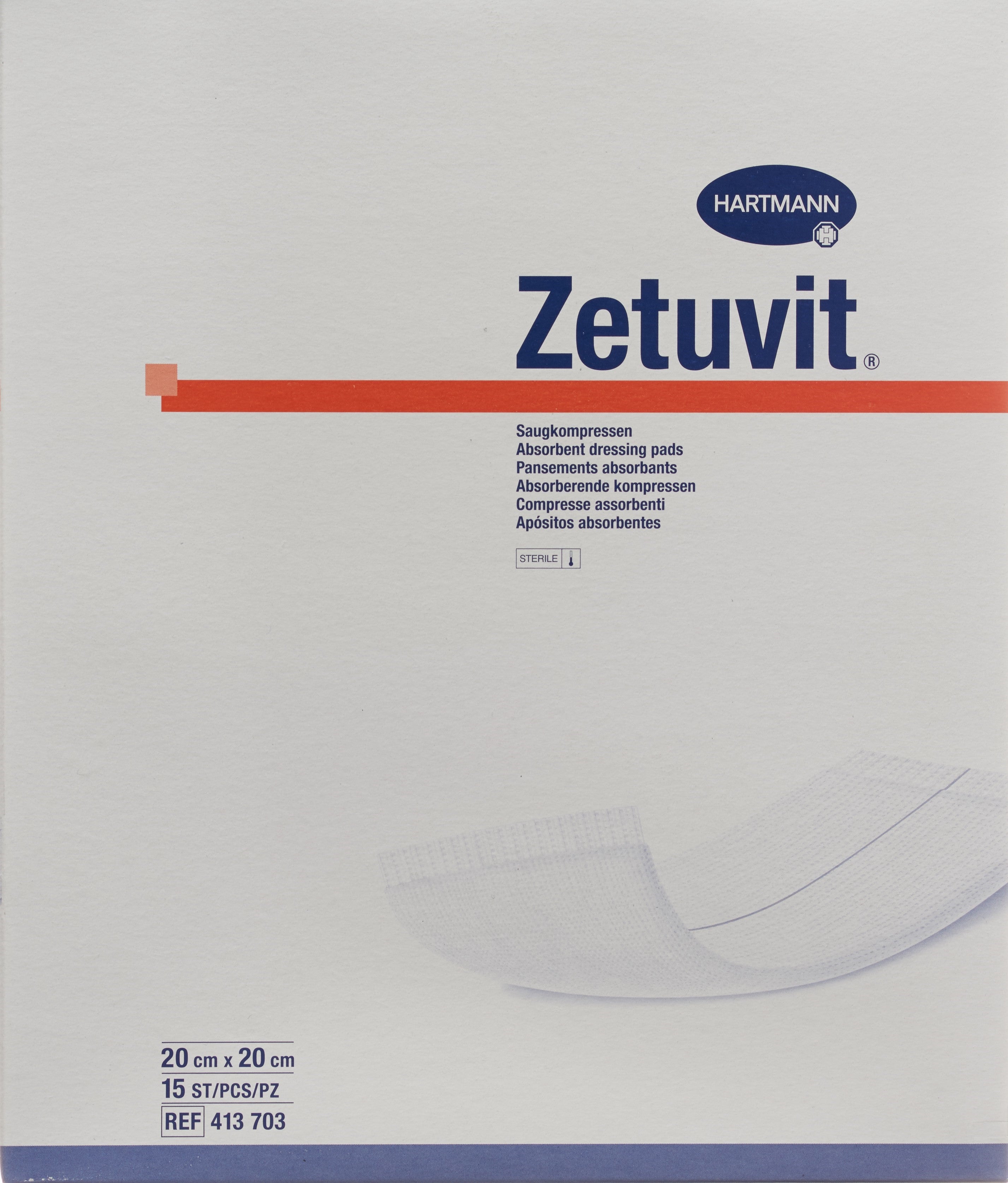 ZETUVIT Absorptionsverband 20x20cm steril 15 Stk